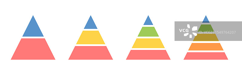 三角锥的层级半三角形图片素材