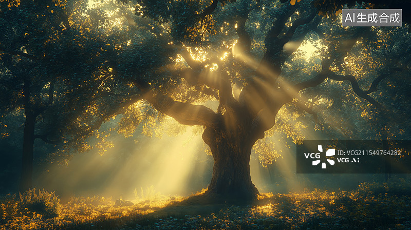 【AI数字艺术】大树的生命力图片素材