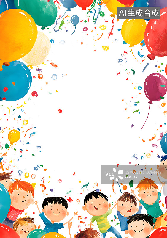 【AI数字艺术】2D卡通类儿童节，卡通儿童绘本插画图片素材