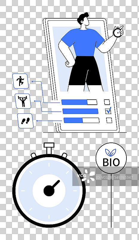 数字健康与健身监测概念图片素材