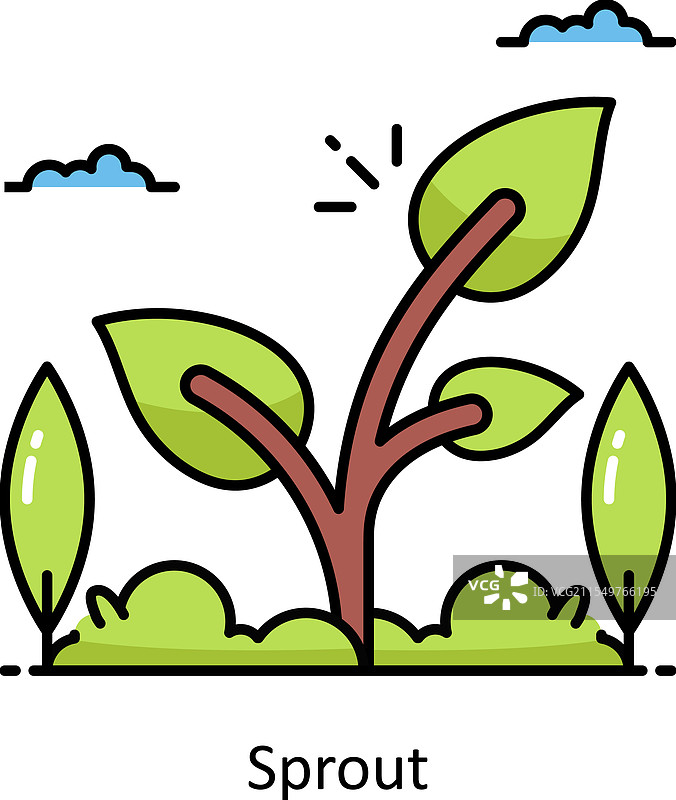 充满芽苗的图标图片素材