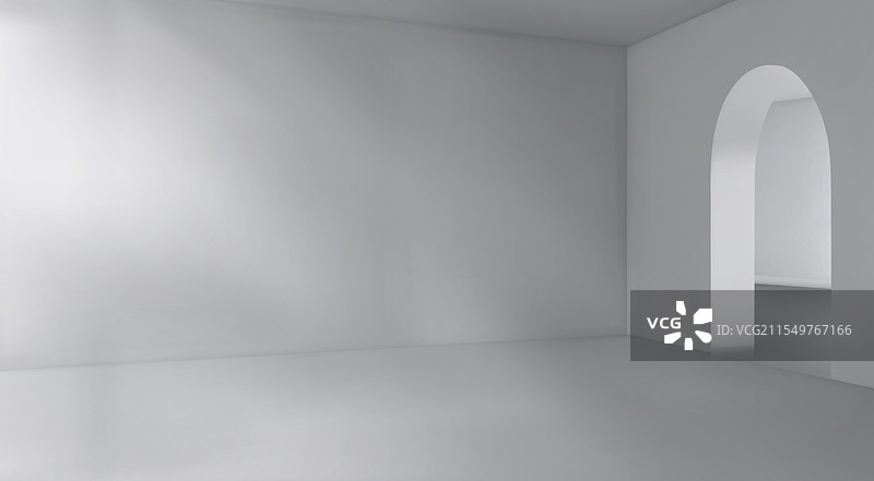 空旷的三维室内空间，灰色表面图片素材