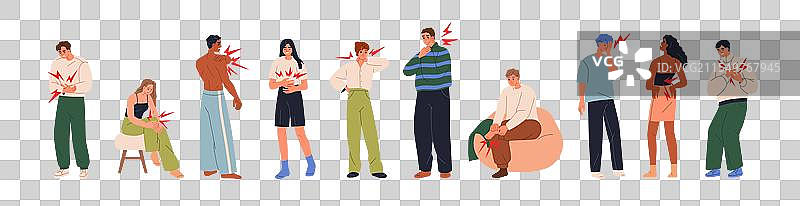 身体疼痛使人们遭受头部痛苦图片素材