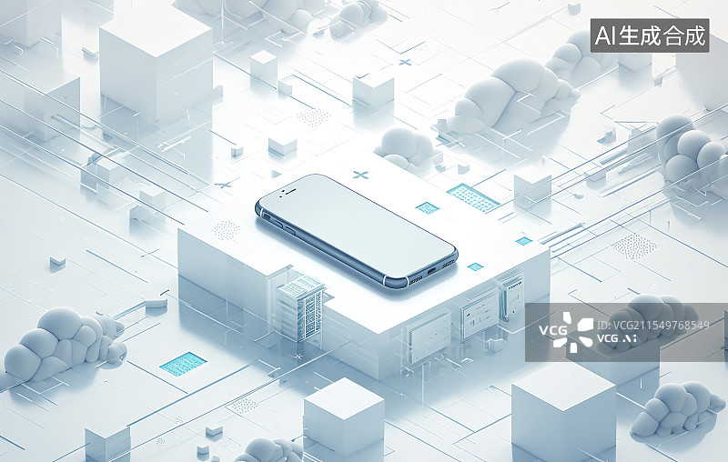【AI数字艺术】手机云服务器-数据控制中心图片素材