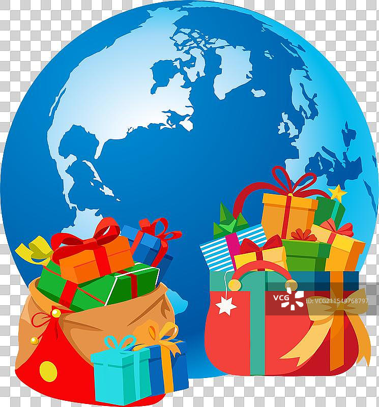 全球配送和递送的圣诞礼物图片素材