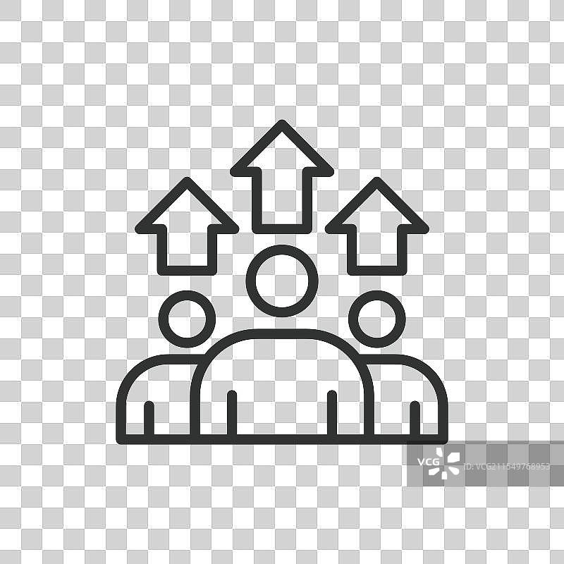 线条设计的团队成长图标图片素材