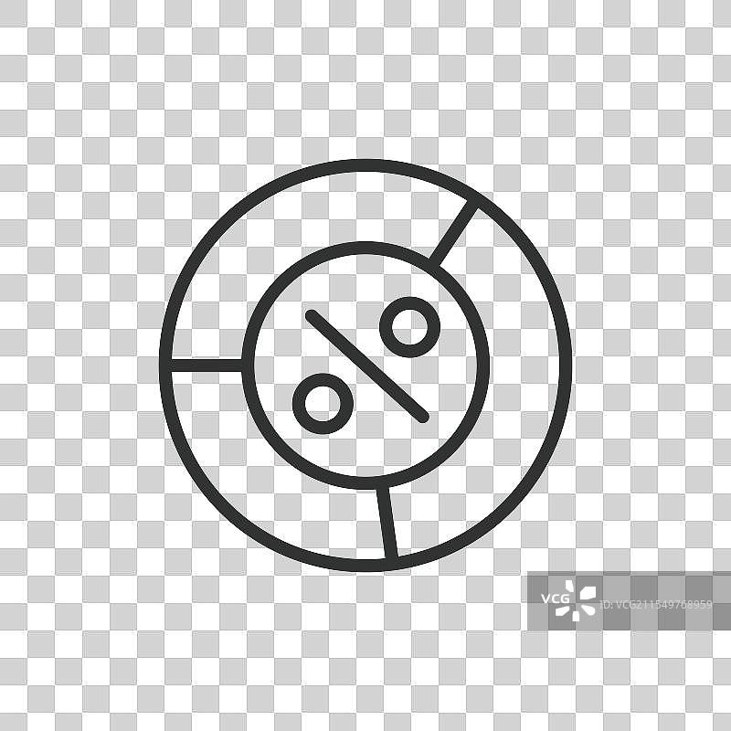 线性设计的百分比甜甜圈图标图片素材