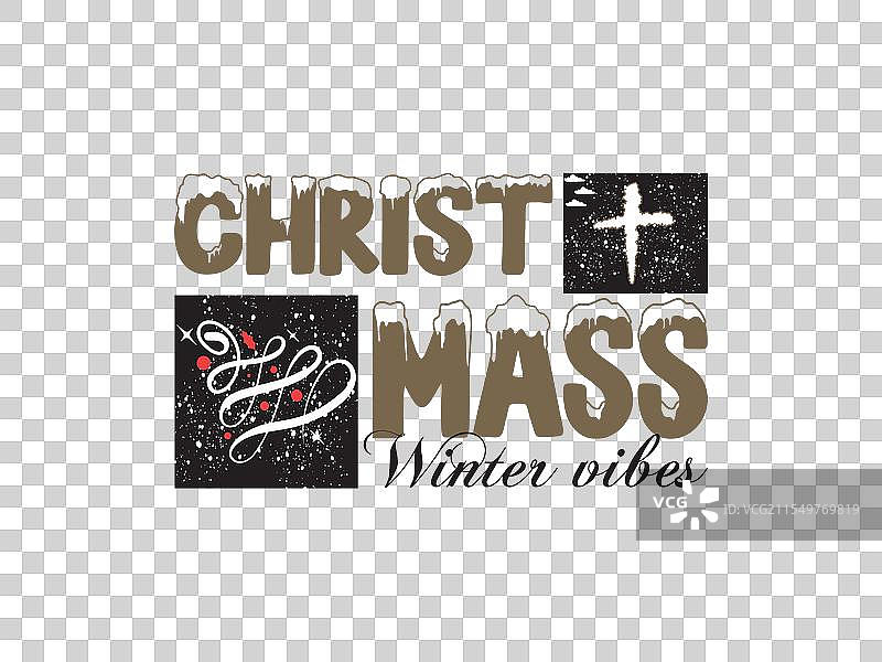 圣诞冬季氛围T恤设计图片素材