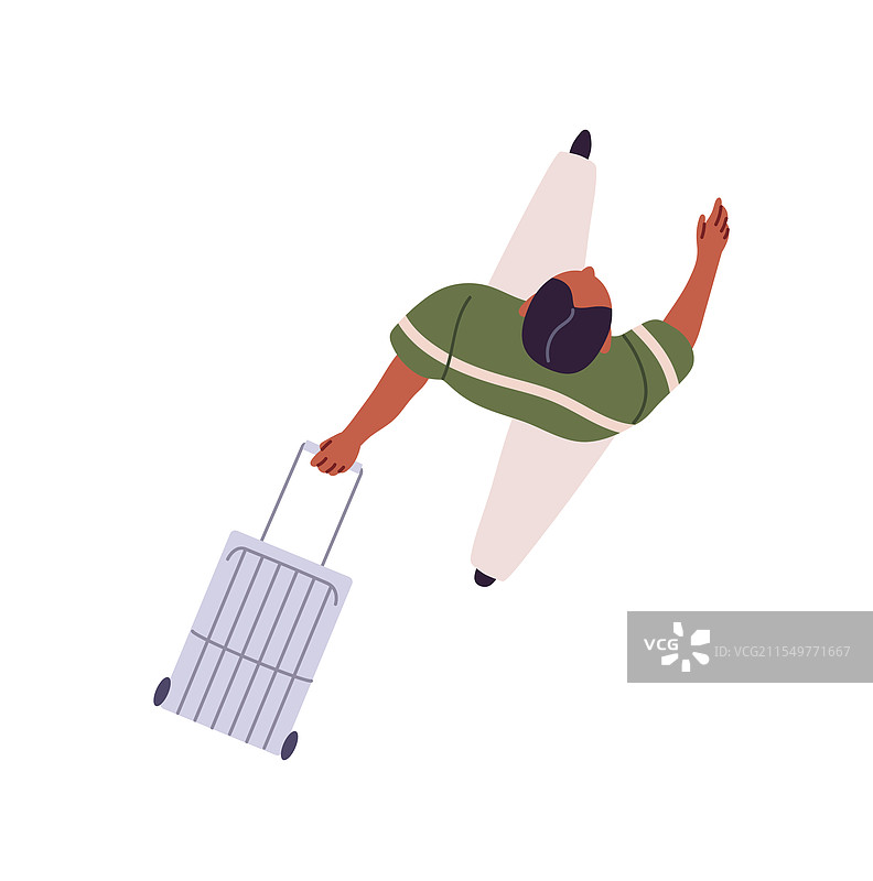 拖着行李箱的游客准备旅行图片素材
