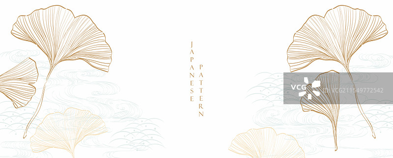 手绘银杏叶枝在白色背景上图片素材