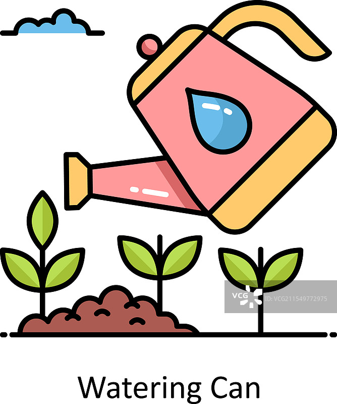 浇水壶填充图标风格图片素材