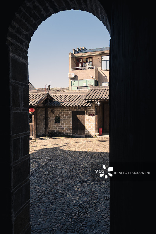 中式建筑拱门城镇历史传统大门旅游图片素材
