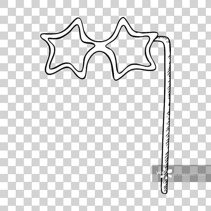 派对用的普林节配饰：星星眼镜照片亭图片素材