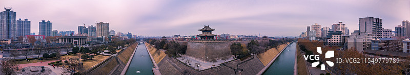 清晨的西安东北角楼图片素材