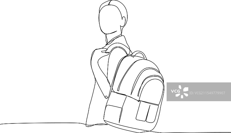 背着大书包的学生，里面装满了学习用品图片素材