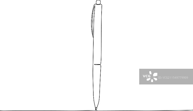 圆珠笔与机械笔的单线艺术图图片素材