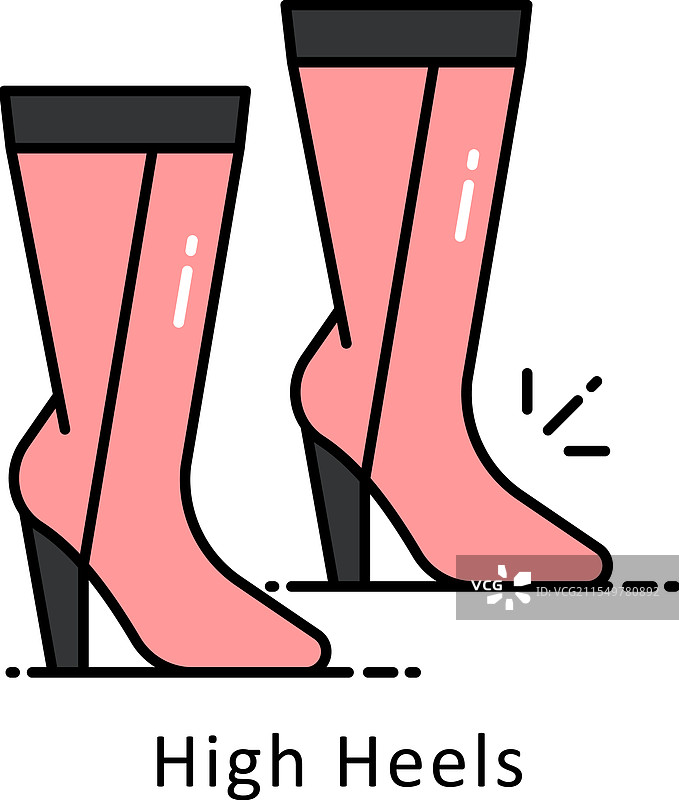高跟鞋填充图标风格图片素材