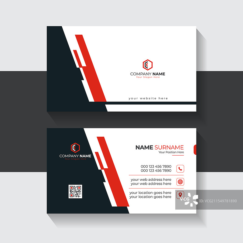创意现代的红色与深色名片图片素材
