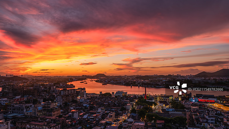 容桂渔人码头天际线图片素材