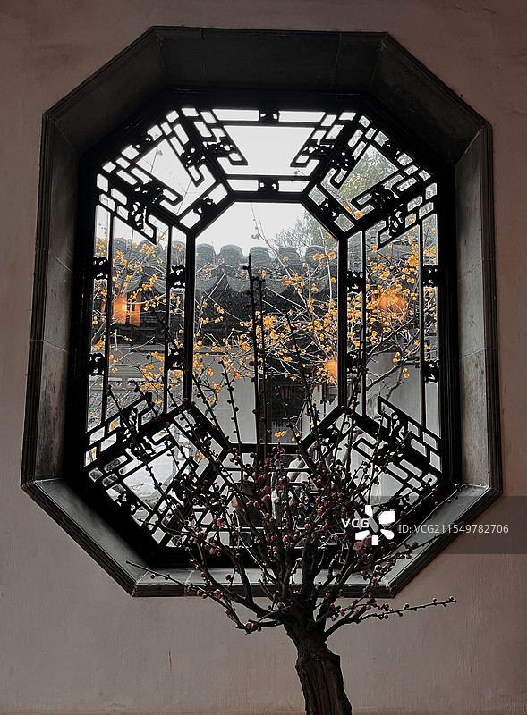 园林窗景图片素材