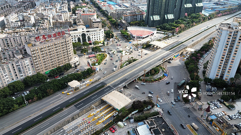 昆玉高速通站枢纽航拍图片素材