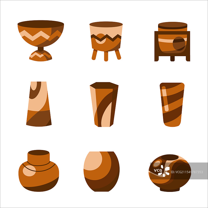 一组花瓶和花盆图片素材