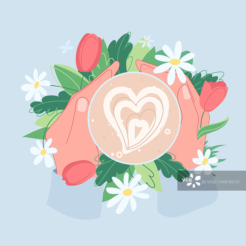 手握拿铁咖啡图片素材