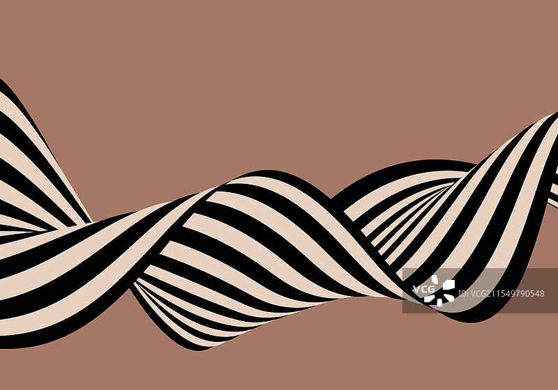 黑白抽象波浪设计与光学效果图片素材