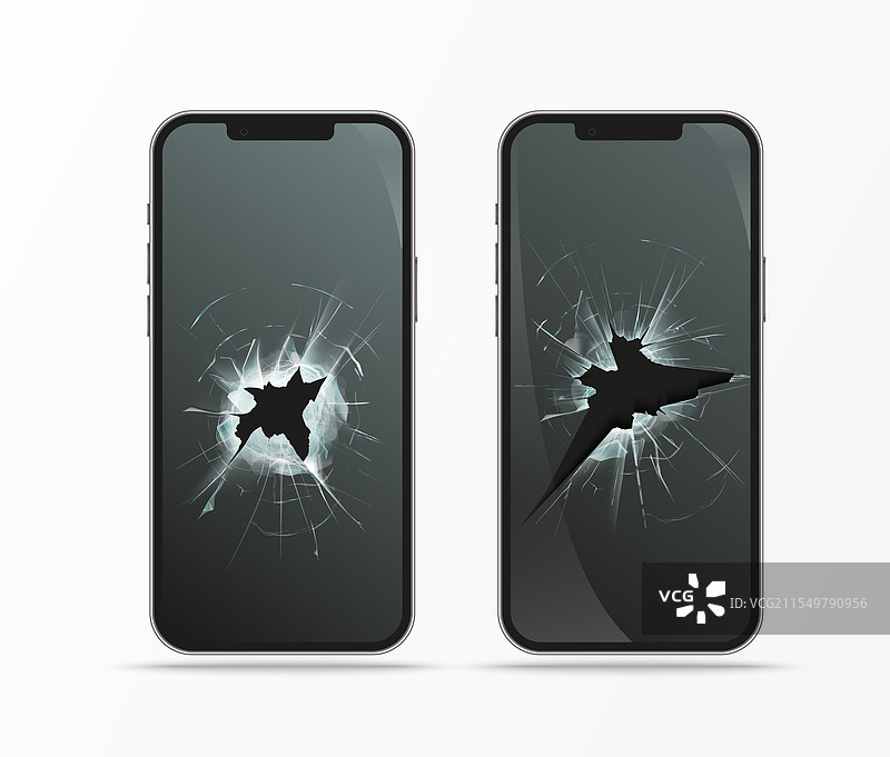 手机屏幕破损，玻璃碎裂图片素材