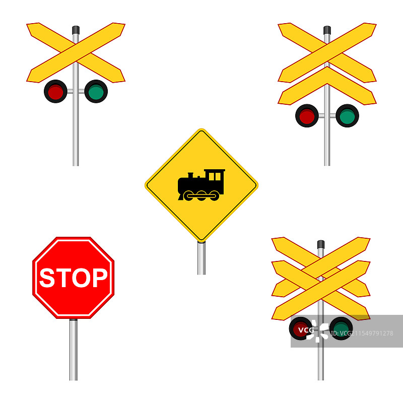 一组印尼铁路道口标志图片素材