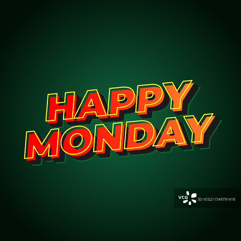 超级粗体的快乐星期一文字效果设计图片素材