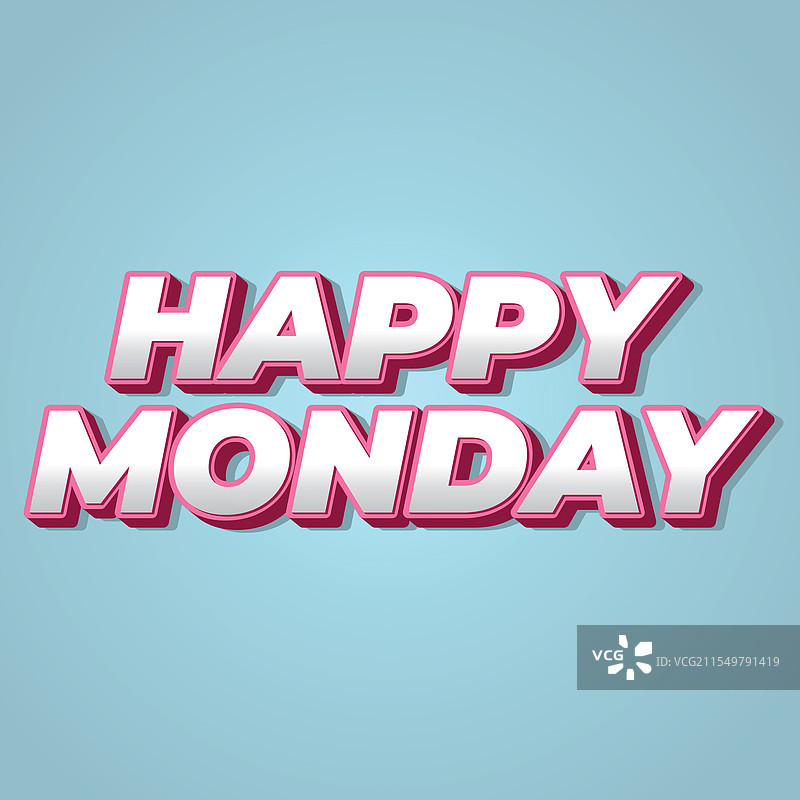 超级粗体的快乐星期一文字效果设计图片素材