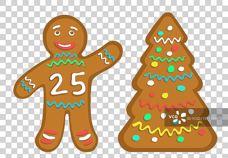 姜饼人旁边有数字25，表示新款。图片素材