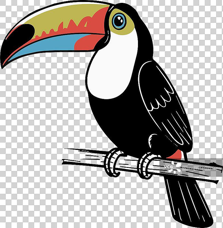 色彩斑斓的巨嘴鸟艺术作品图片素材