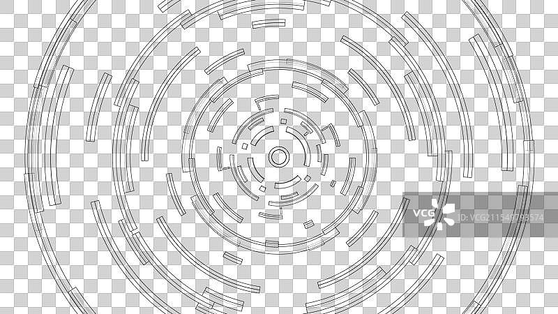 3D圆形图案风格的线框模型图片素材