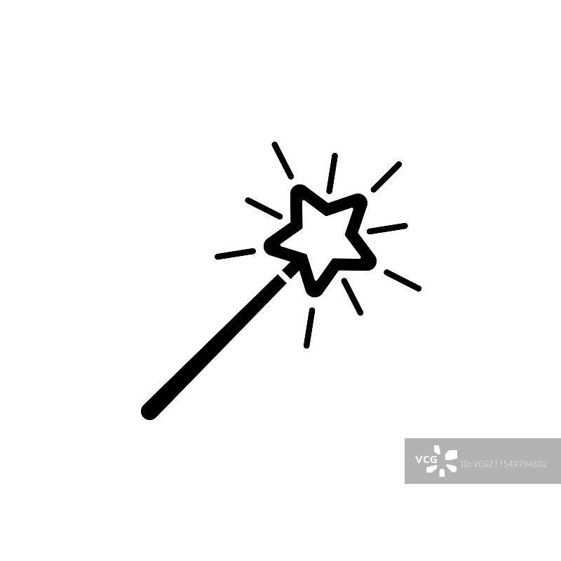 幻想魔法棒仙女工具实心平面图标图片素材