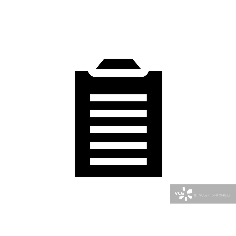 剪贴板列表检查清单实心平面图标孤立图片素材