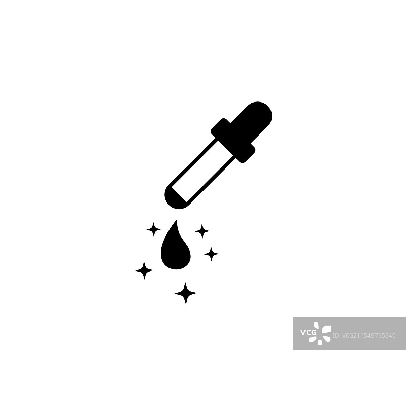 魔法滴管中的混合物，固体平面图标图片素材