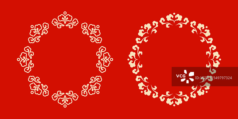 中式花纹圆形边框图片素材