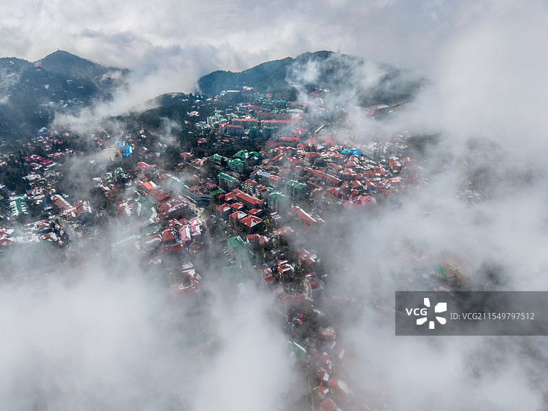 云间小镇图片素材