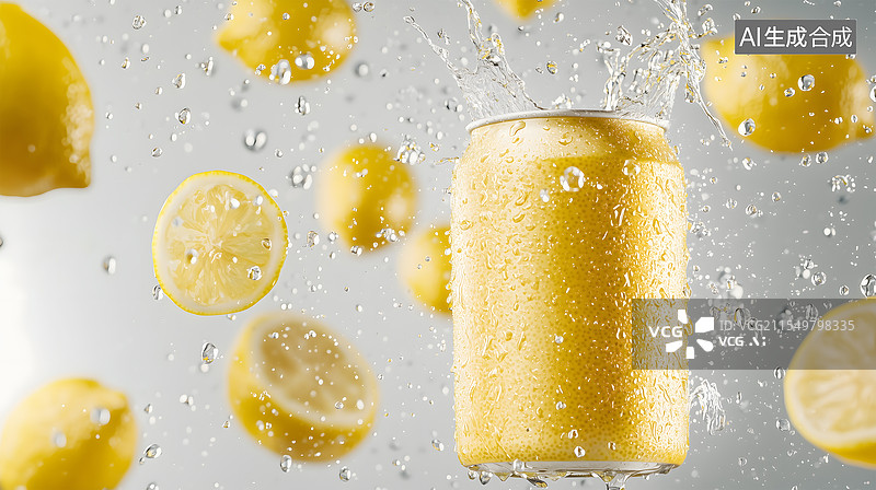 【AI数字艺术】柠檬汽水的清爽一夏图片素材