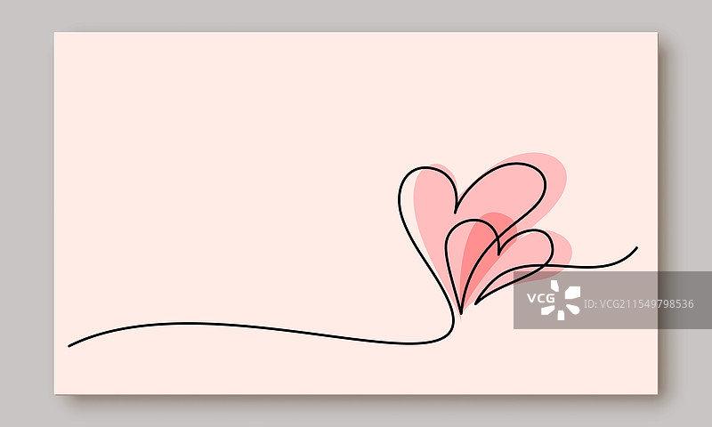 情人节卡片装饰两个心形图案图片素材