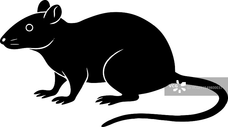 黑色老鼠剪影图片素材