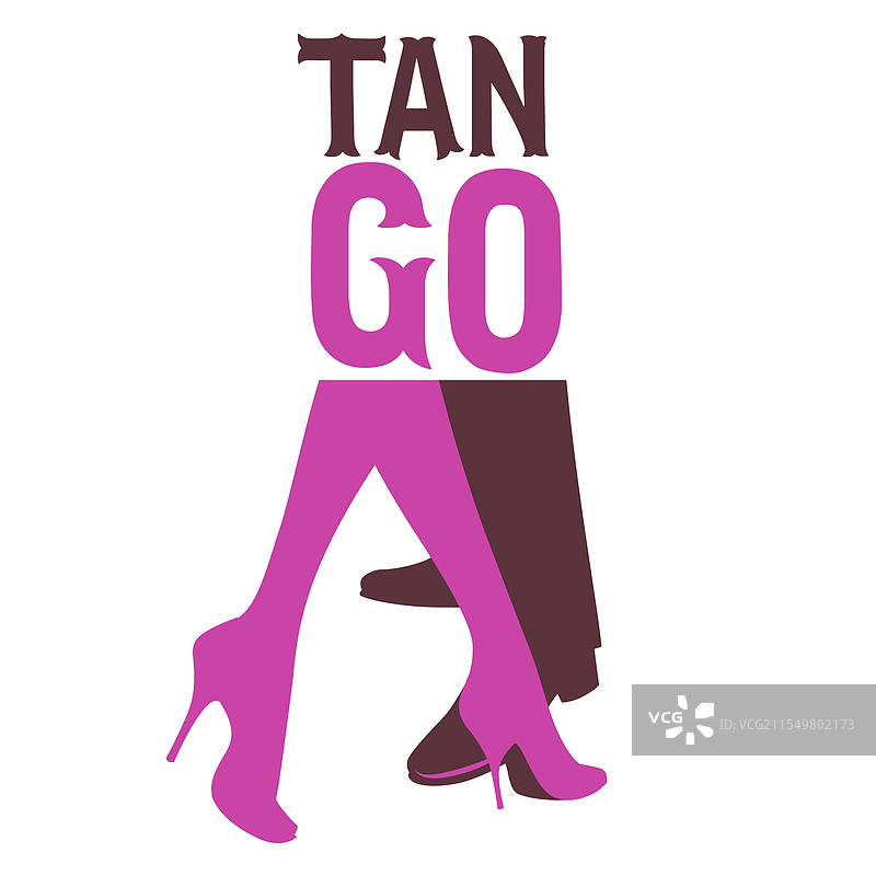 独立在白色背景上的探戈舞者品牌标志图像图片素材