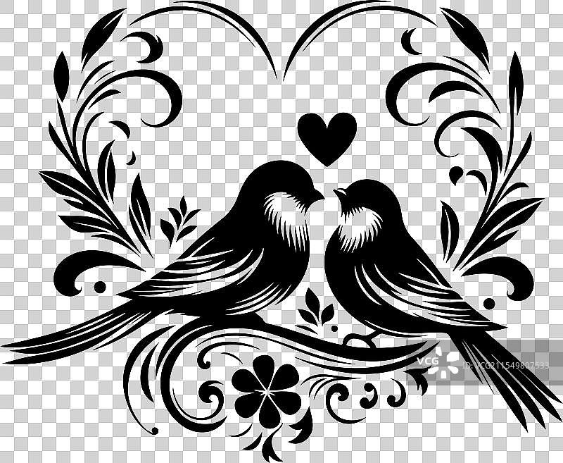 爱情鸟剪影图像-2图片素材