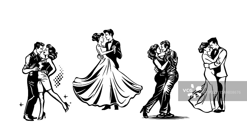 情侣热情地跳舞图片素材