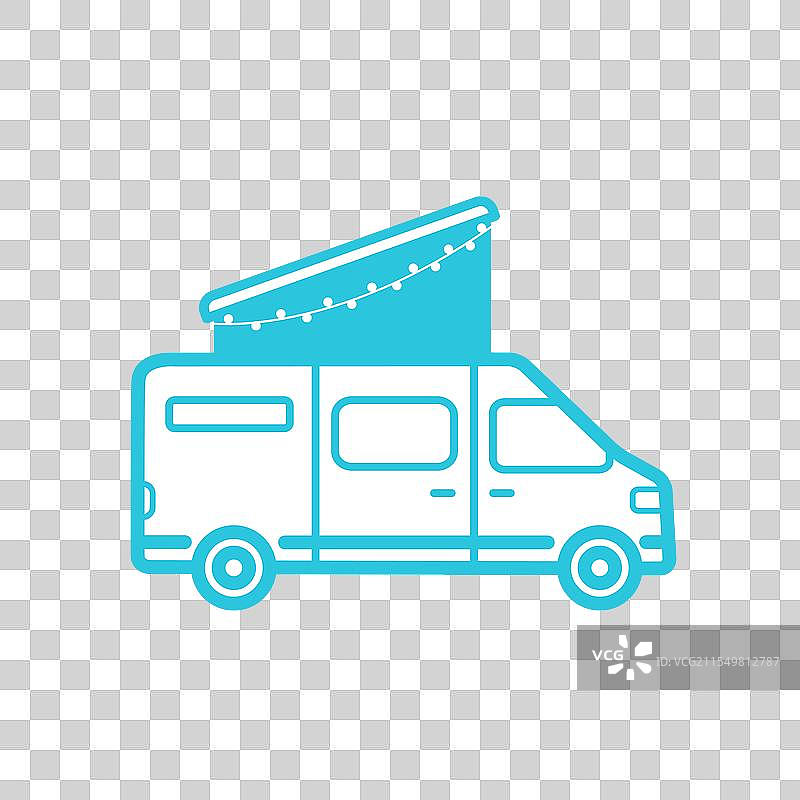 旅行房车图标，背景为白色图片素材