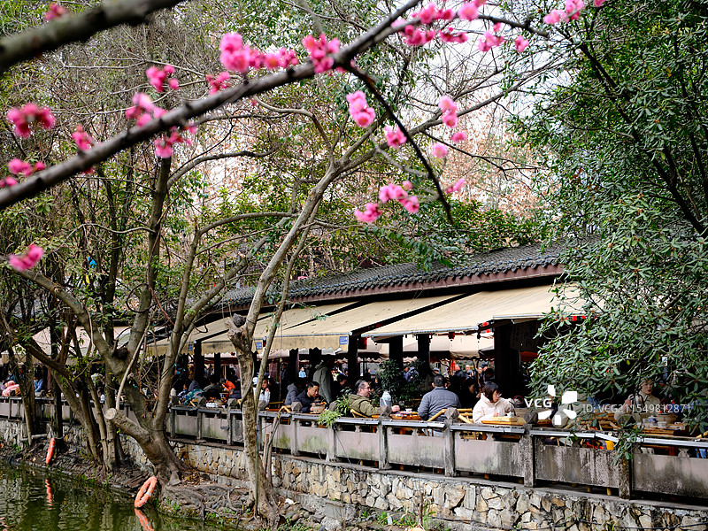 成都人民公园喝茶采耳图片素材