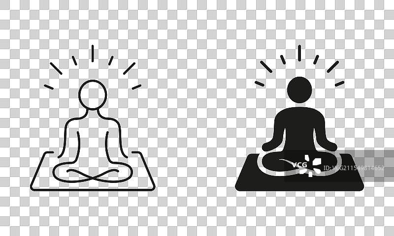 人类冥想和放松，坐在莲花坐姿中图片素材