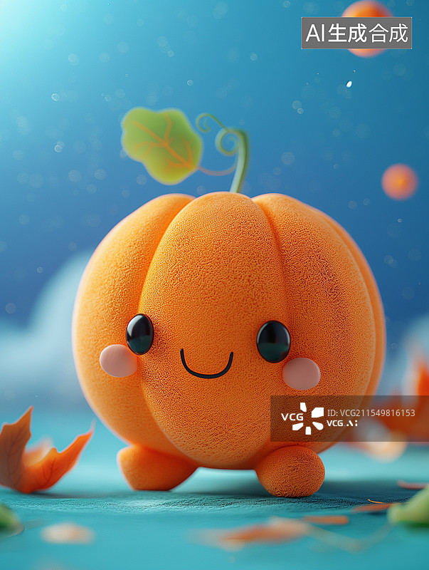 【AI数字艺术】一个可爱的卡通小南瓜图片素材